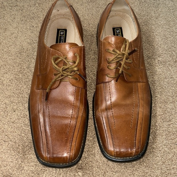 STACY ADAMS Corrado Leather Oxford Dress Shoes Cognac Brown 23274-03 Size 10M main image 6